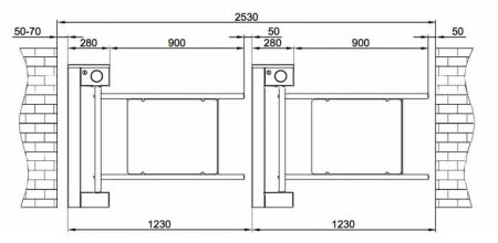 Турникет-калитка моторизованная Came SALOON 705 для маломобильных граждан