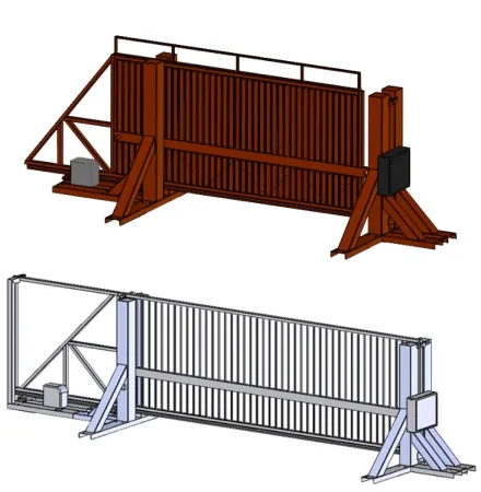 Противотаранные ворота ПВО-СБ 4000 откатные, электромеханические