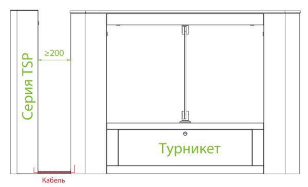 Считыватель штрих и QR кодов (1D, 2D) ZKTeco TSP-1 в напольной стойке