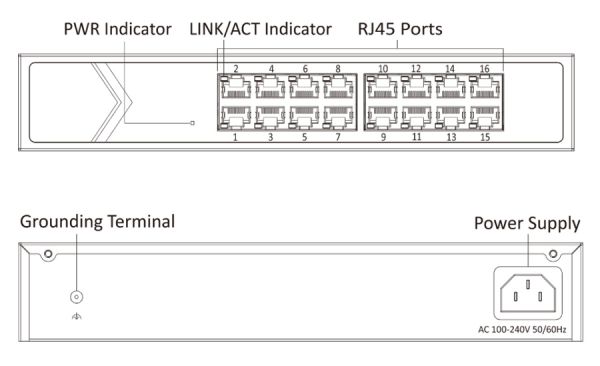 Неуправляемый коммутатор HikVision DS-3E0516-E(B)