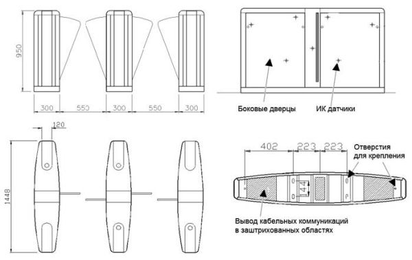 Левый модуль проходной Gunnebo SpeedStile BP BA