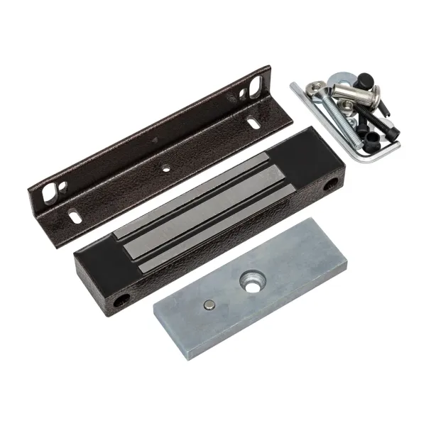 Электромагнитный замок AccordTec ML-180KB с уголком, коричневый