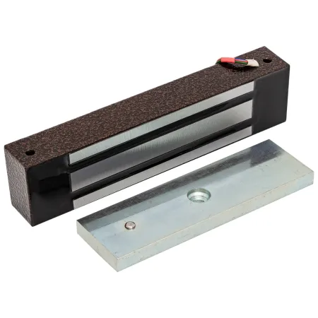 Электромагнитный замок AccordTec ML-400 KB с уголком, коричневый