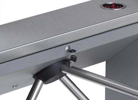 Турникет-трипод тумбовый PERCo-TTD-03.2G из окрашенной стали, темно-серый (с планками Антипаника)