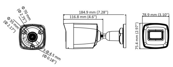 Уличная 5Мп HD-TVI видеокамера HiWatch DS-T520(С) (2.8 мм)