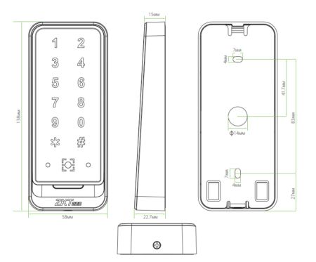 Считыватель QR-кода и RFID карт Mifare ZKTeco QR600-V-M