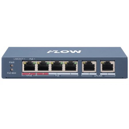 PoE-коммутатор 4-портовый iFlow F-SW-EU206HPOE-V, L2, неуправляемый