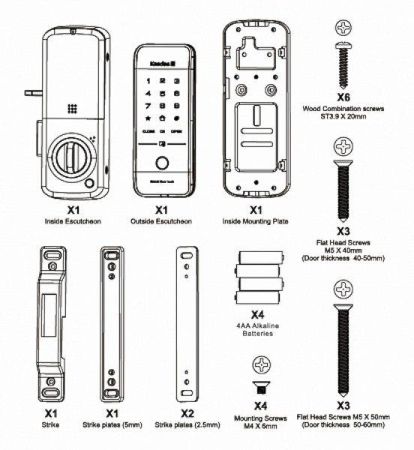 Электронный замок Kaadas R7-2, накладной, без ручки