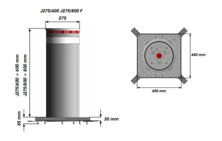 Комплект автоматического противотаранного барьера FAAC J275 HA V2 600 мм