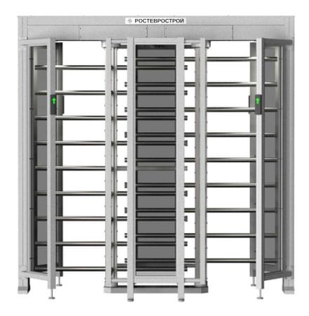 Турникет уличный полноростовой двухпроходной Ростов-Дон ПР2С/4М2 У с ограждением из закаленного стекла