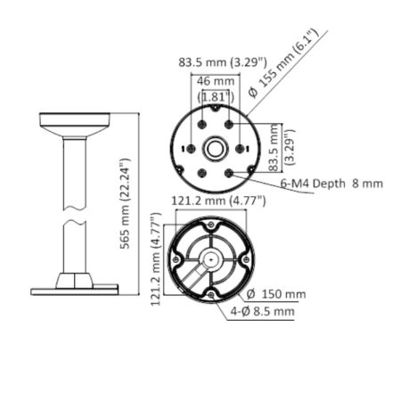 Подвесной кронштейн HikVision DS-1471ZJ-155 Подвесной кронштейн HikVision DS-1471ZJ-155