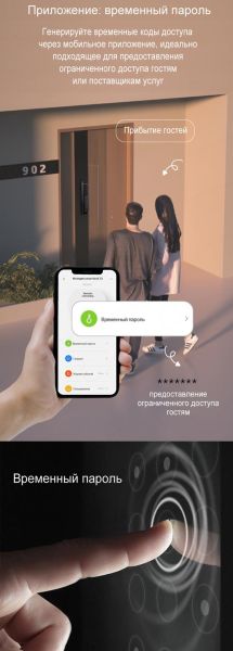 Электронный биометрический замок Moorgen T3+, Гардиан 32.21, видеоглазок, Wi-Fi