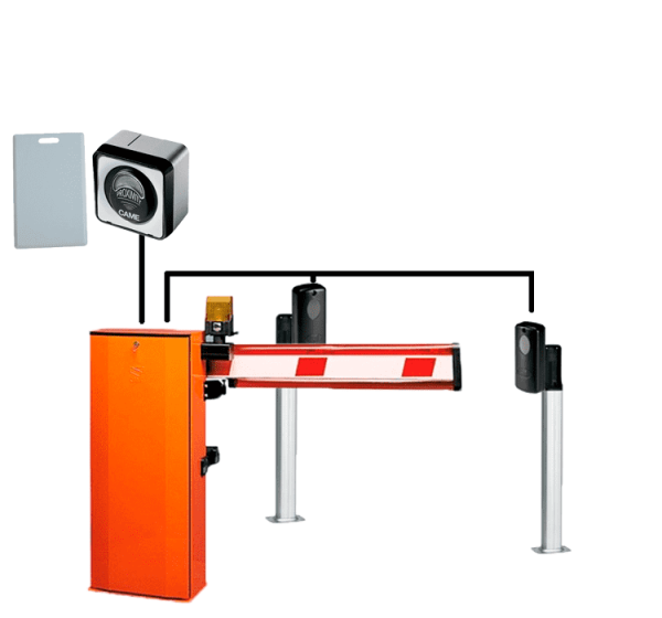 Типовое решение для парковки шлагбаум CAME с управлением по бесконтактным картам