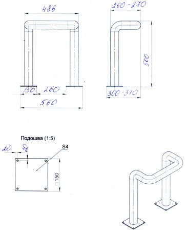 Отбойник парковочный Интемс для защиты столбов