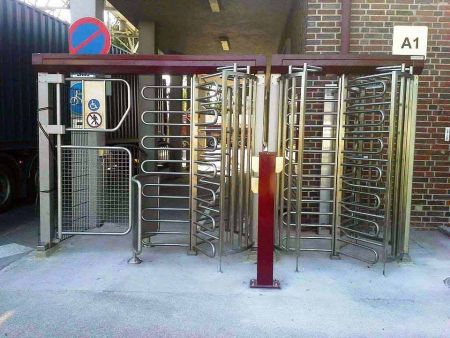 Полноростовой турникет с калиткой для прохода с велосипедом Gotschlich Ecco 120 BFB Stainless (6ELK3A0BC-T)