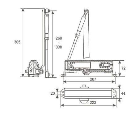 Дверной доводчик Нора-М 4S морозостойкий