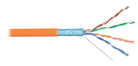 Кабель витая пара экранированный F/UTP ЛЮ-КСО-5e.4.10ВН/FRHF.12К3, внутренний
