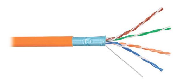 Кабель витая пара экранированный F/UTP ЛЮ-КСО-5e.4.10ВН/FRHF.12К3, внутренний