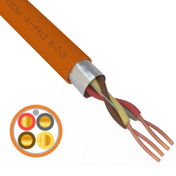 Кабель пожарной сигнализации КПСЭнг(А)-FRLS 2х2х1, огнестойкий, оранжевый
