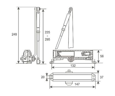 Дверной доводчик Нора-М 2S морозостойкий