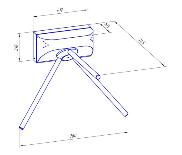 Турникет-трипод навесной Ростов-Дон Т8М1 из окрашенной стали (без планок)