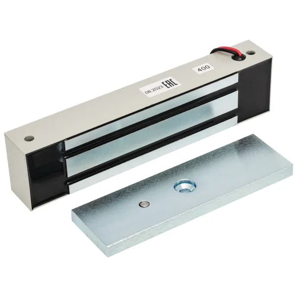 Электромагнитный замок AccordTec ML-400 K с уголком, серый