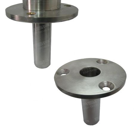 Быстросъемная односторонняя стойка ограждения ASP-D50,8-01.RM с 2 отверстиями и установочным фланцем, из нержавеющей стали AISI304