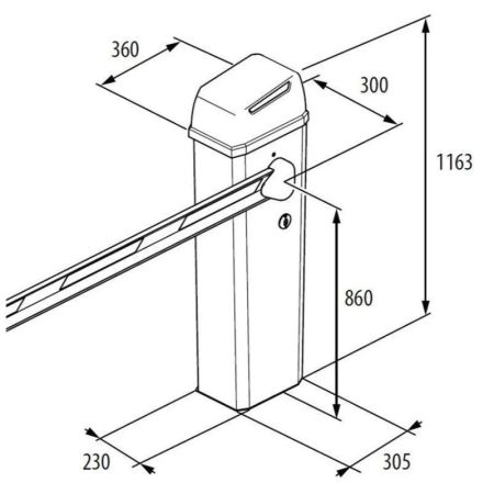 Шлагбаум автоматический FAAC B614/5 с подсветкой и круглой стрелой 5 м