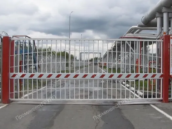 Противотаранные ворота ВПО-L откатные, электромеханические