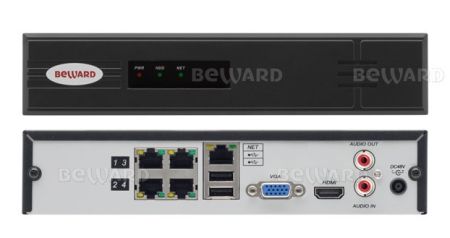 4-канальный PoE IP-видеорегистратор Beward BK0104H2-P4