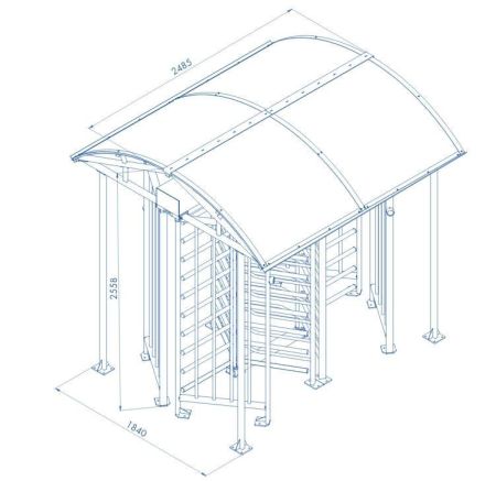 Турникет полноростовой двухпроходной PERCo-RTD-20.1S уличный с электроприводом