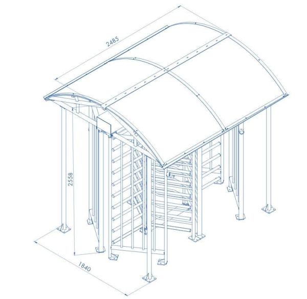 Турникет полноростовой двухпроходной PERCo-RTD-20.1S уличный с электроприводом Турникет полноростовой двухпроходной PERCo-RTD-20.1S уличный с электроприводом