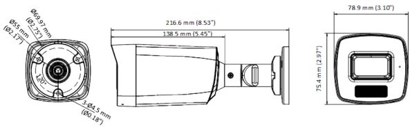 Уличная 5Мп HD-TVI видеокамера HiWatch DS-T520A (3.6 мм) с гибридной подсветкой и микрофоном