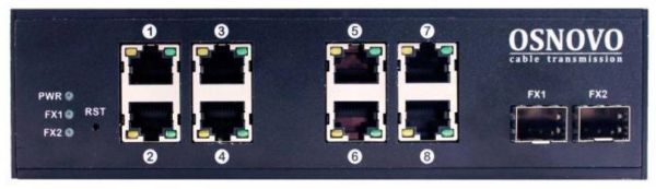 Промышленный PoE коммутатор Gigabit Ethernet Osnovo SW-70802/I на 10 портов