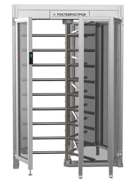 Турникет полноростовой Ростов-Дон ПР1С/3М2 НЕРЖ с ограждением из закаленного стекла