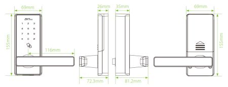 Электронный замок ZKTeco DL30Z с RFID считывателем Mifare, NFC (шлюз Zigbee)