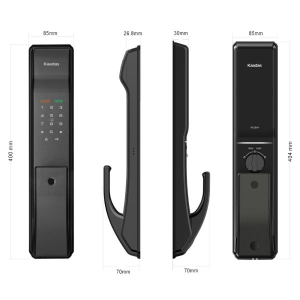 Электронный биометрический замок Kaadas K9-5W Black со встроенным Wi-Fi модулем, черный