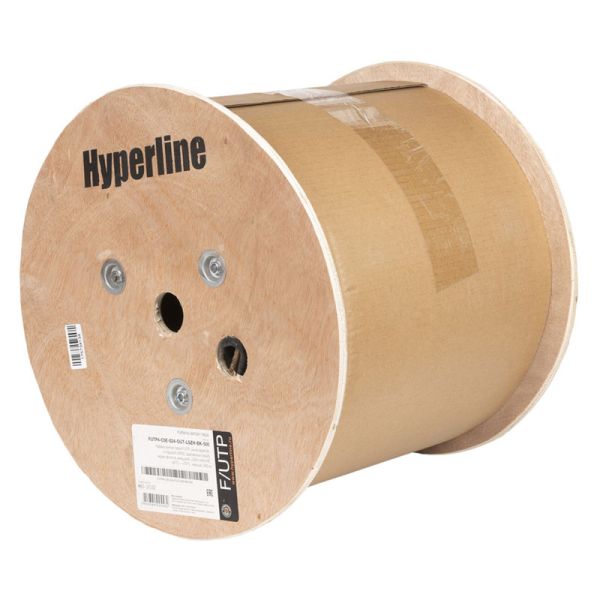Кабель витая пара Hyperline FUTP4-C5E-S24-OUT-LSZH-BK-500, экранированный, внешний
