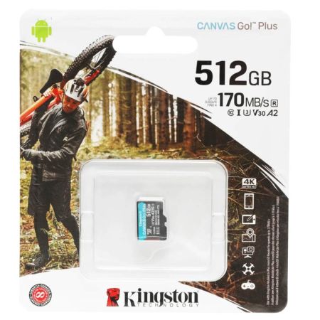 Карта памяти microSDXC UHS-I U3 Kingston Canvas Go 512 ГБ