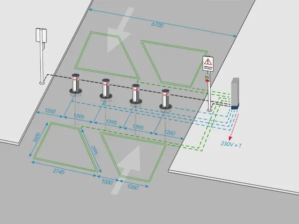 Гидравлический боллард Блокпост Т600 Telescopic из нержавеющей стали