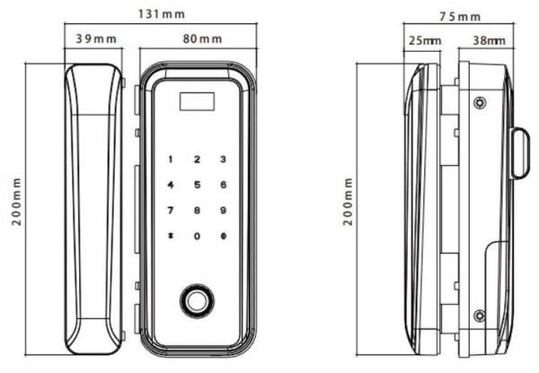 Биометрический замок ZKTeco GL300 для стеклянных дверей