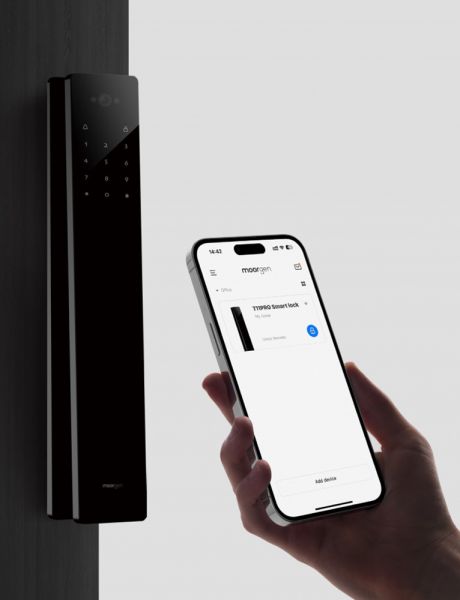 Электронный биометрический замок Moorgen T11 Pro, без врезной части, кристаллы Сваровски, видеоглазок, Face-ID, Wi-Fi