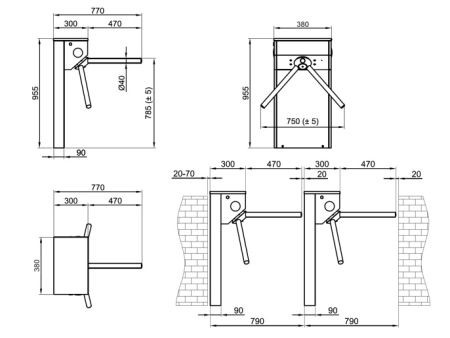 Турникет-трипод Came Stile 110 (со стандартными планками) (001PSMM110E-01)
