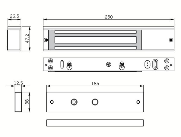 Электромагнитный замок dormakaba EM Comfort EMC 600 ALH