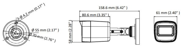 Уличная HD-TVI видеокамера 2Мп HikVision DS-2CE16D3T-ITF (6 мм) с EXIR-подсветкой до 30 м
