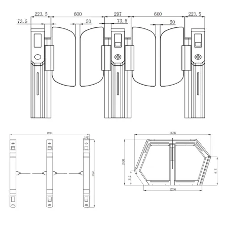 Турникет распашной Avix Omega (AV.SG.6627)