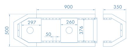 Комплект сегментов торцевых PERCo PI-01.100 островка безопасности