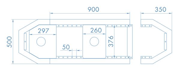 Комплект сегментов торцевых PERCo PI-01.100 островка безопасности