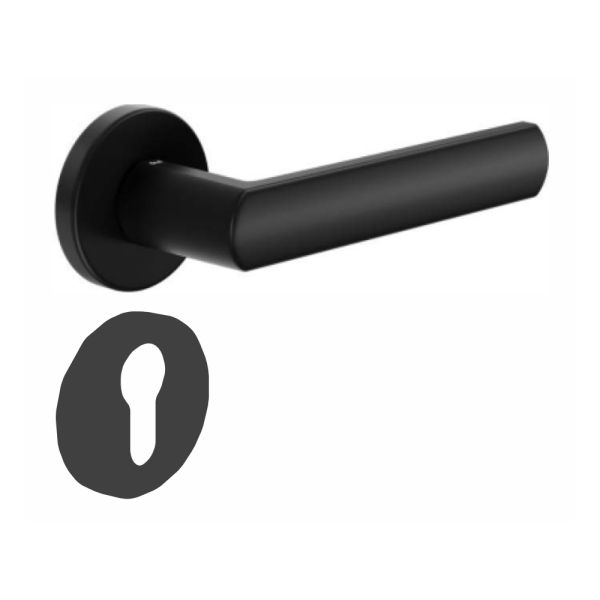 Комплект ручек dormakaba LUCE LC12Y с накладкой под евроцилиндр Комплект ручек dormakaba LUCE LC12Y с накладкой под евроцилиндр