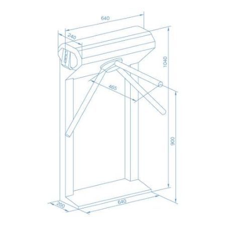 Электронная проходная PERCo-KT02.9 с активированным ПО PERCo-SS01 с планками Антипаника
